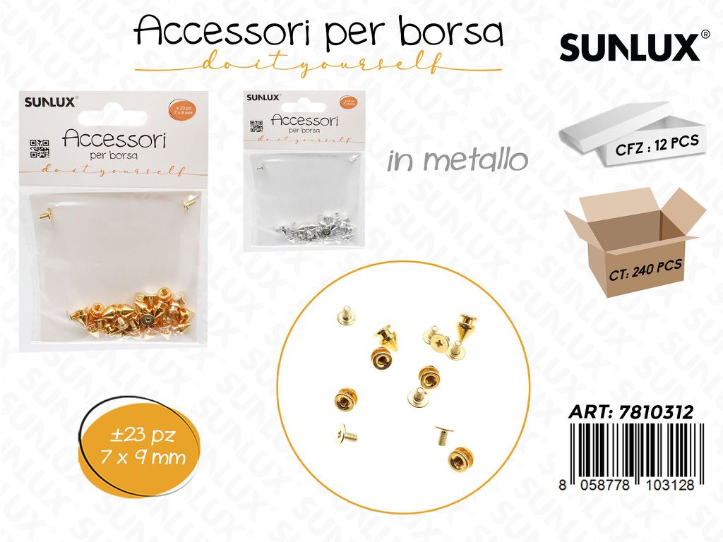 Sunlux Acc. per Borsa Metallo Ass. 23PCS 7*9MM