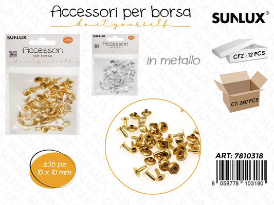 Sunlux Acc. per Borsa Metallo Ass. 35PCS 10*10CM