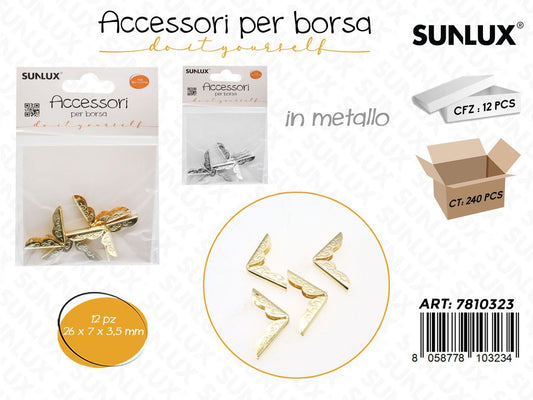 Sunlux Acc. per Borsa Metallo Ass. 12PCS 26*7*3.5MM