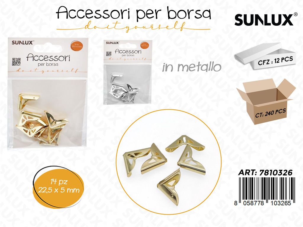 Sunlux Acc. per Borsa Metallo Ass. 14PCS 22.5*5CM