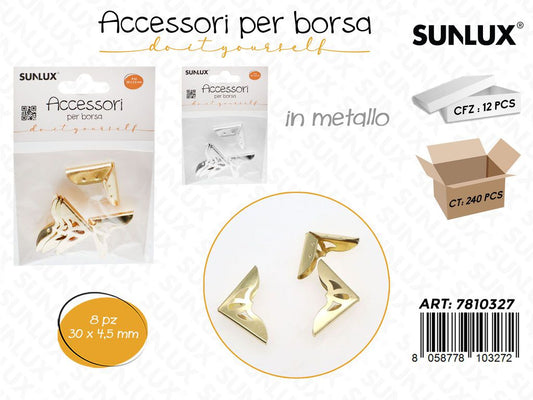 Sunlux Acc. per Borsa Metallo Ass. 8PCS 30*4.5MM