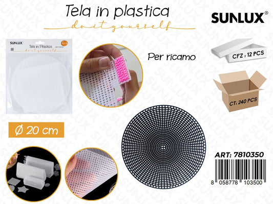 Sunlux Tela in Plast. per Ricamo 20CM