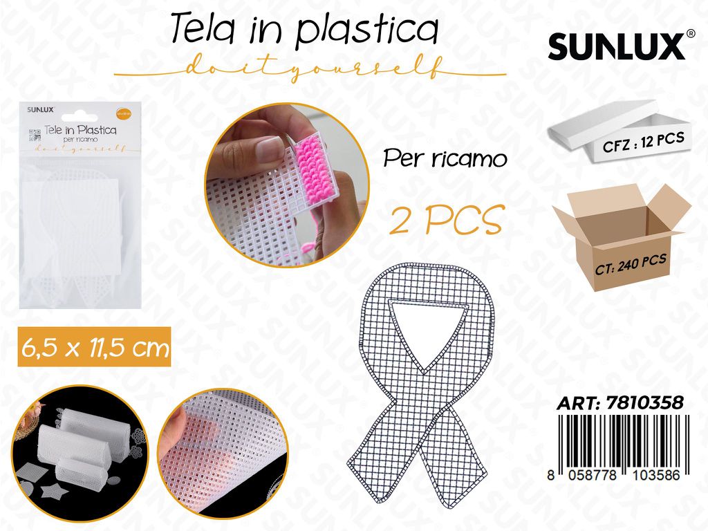 Sunlux Tela in Plast. per Ricamo 2PCS 6.5*11.5CM
