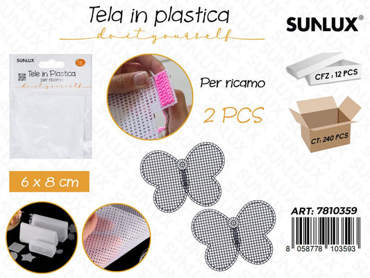 Sunlux Tela in Plast. per Ricamo 2PCS 6*8CM
