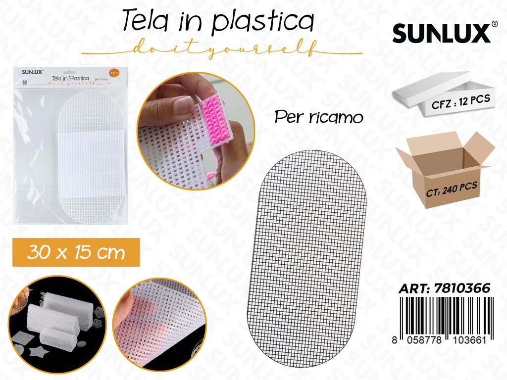 Sunlux Tela in Plast. per Ricamo 30*15CM