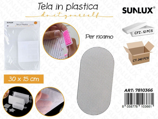 Sunlux Tela in Plast. per Ricamo 30*15CM