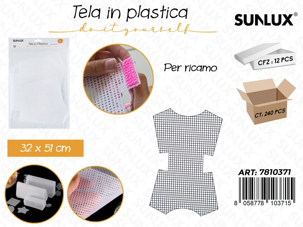 Sunlux Tela in Plast. per Ricamo 32*51CM