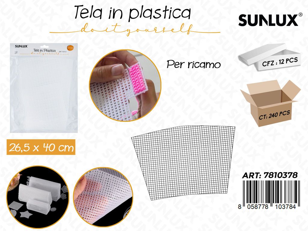 Sunlux Tela in Plast. per Ricamo 26.5*40CM