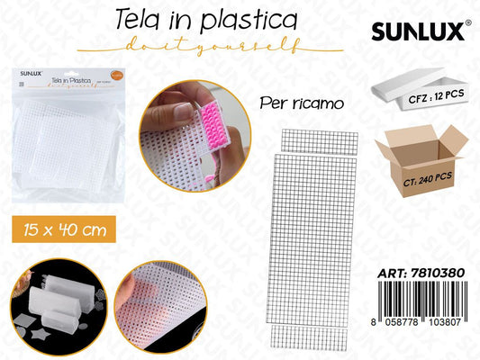 Sunlux Tela in Plast. per Ricamo 15*40CM