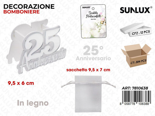 Sunlux Scat. Portaconfetti 25ANNIV. 9.5*6CM