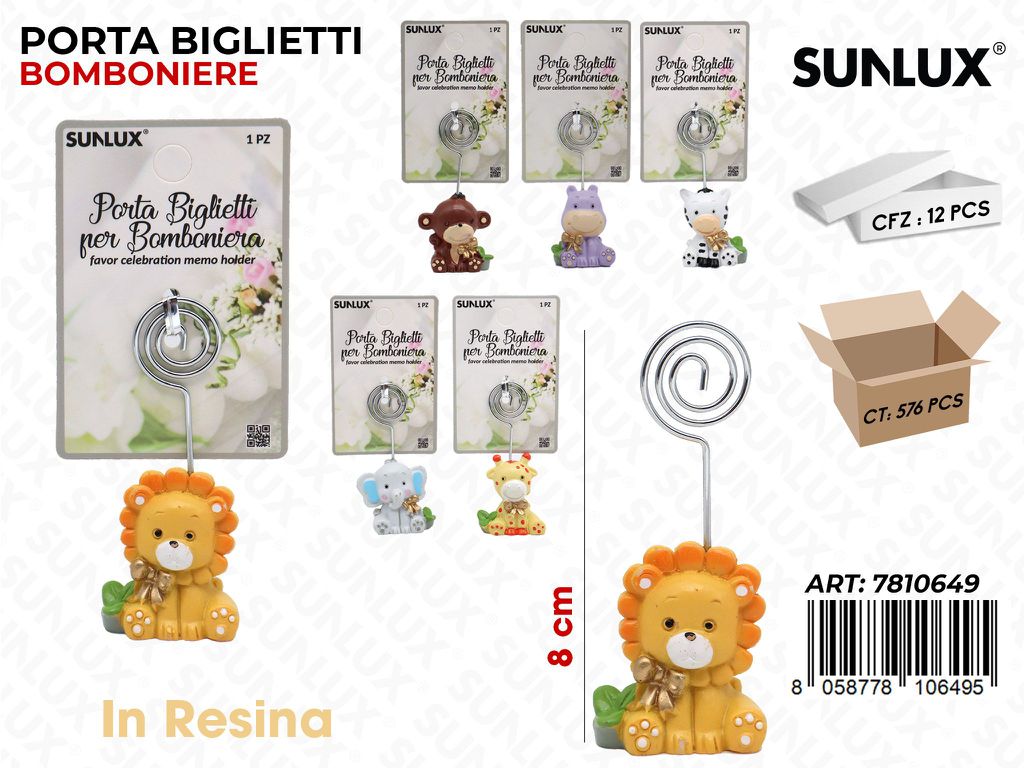 Sunlux Portabigglietti Bomb. Resina ASS.8CM