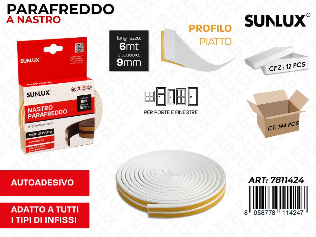 Sunlux Nastro Parafreddo Adv Piatto 9MM*6MT