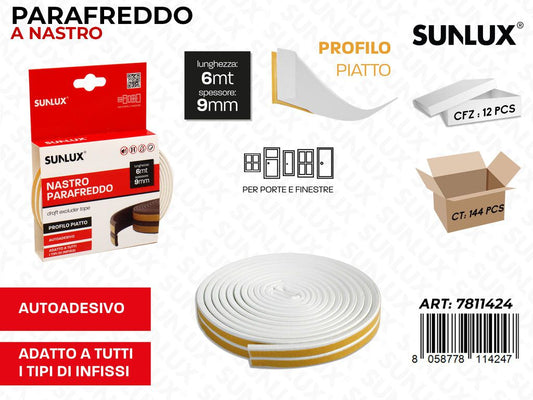 Sunlux Nastro Parafreddo Adv Piatto 9MM*6MT