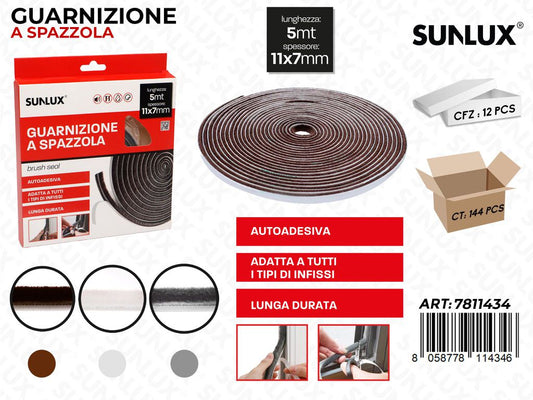 Sunlux Guarnizione a Spazzola Ass. 11*7MM*5MT