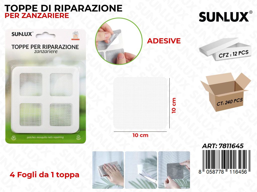 Toppe Ripar. Adv Zanzariere Bia. 4FF 10*10CM