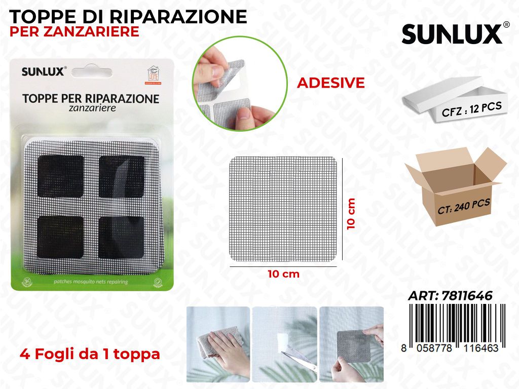 Toppe Ripar. Adv Zanzariere Nero 4FF 10*10CM