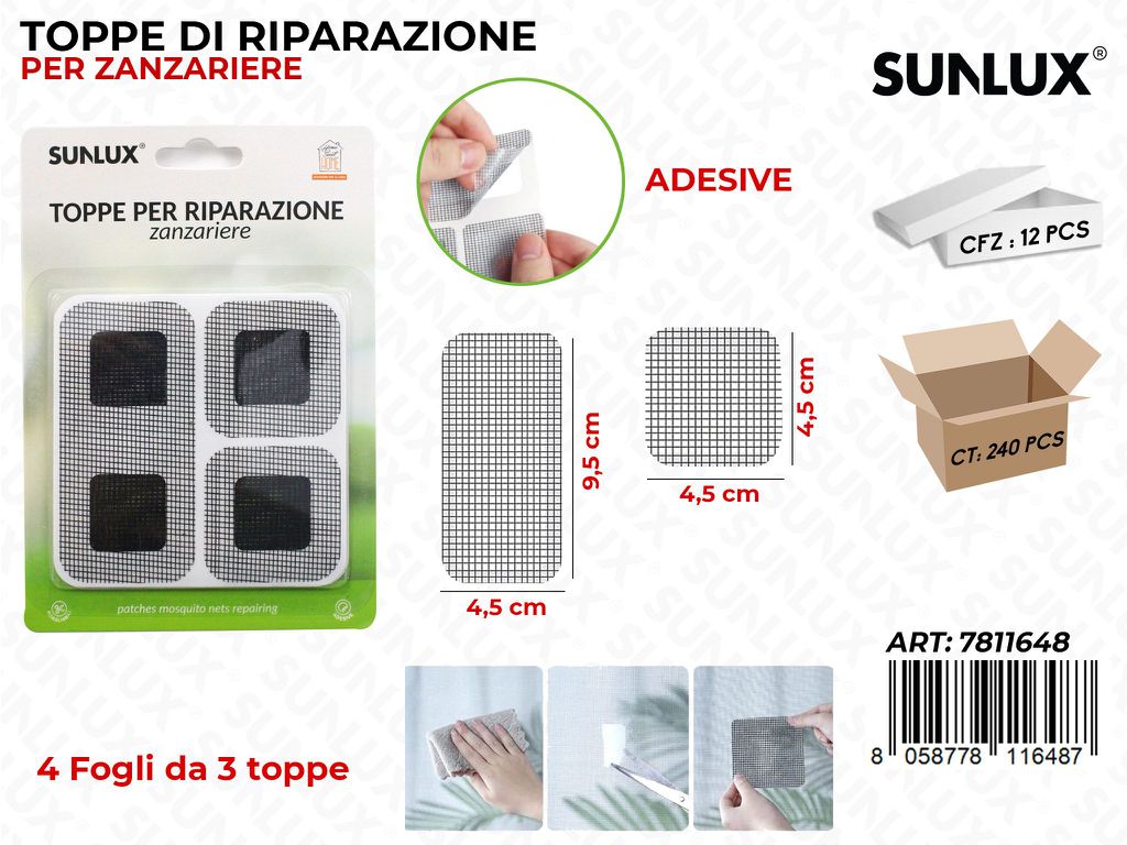 Toppe Ripar. Adv Zanzariere Nero 4FF 12PCS Mis. Ass.