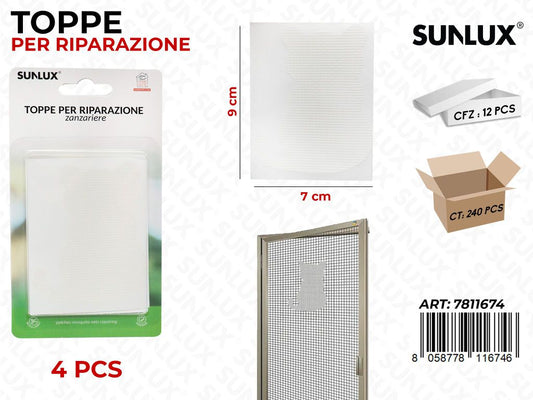 Sunlux Toppa Ripar. Zanzariere Bia. 4PCS 9*7CM