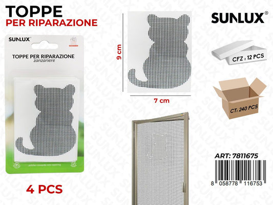 Sunlux Toppa Ripar. Zanzariere Nero 4PCS 9*7CM