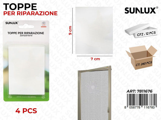 Sunlux Toppa Ripar. Zanzariere Bia. 4PCS 9*7CM