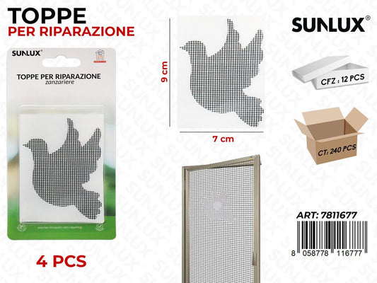 Sunlux Toppa Ripar. Zanzariere Nero 4PCS 9*7CM
