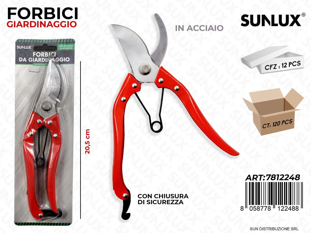 Forbici da Giardinaggio in Acciaio 20.5CM