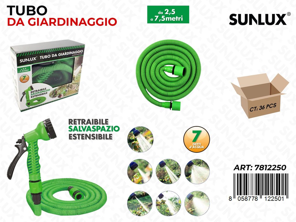 Tubo da Giardinaggio Estens. da 2.5* a 7.5MT