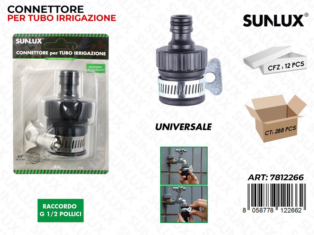 Connettore per Tubo Irrigazione Uni. Ass.