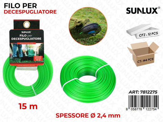 Filo per Decespugliatore D.2.4MM*15MT