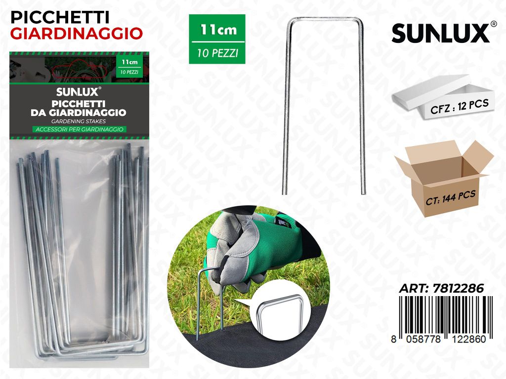 Sunlux Picchetti Giardin. Ferro 10PCS 11CM