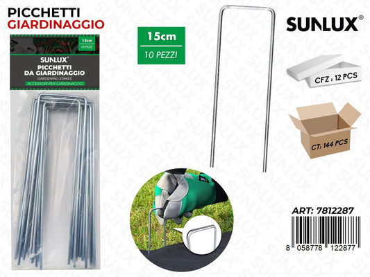 Sunlux Picchetti Giardin. Ferro 10PCS 15CM