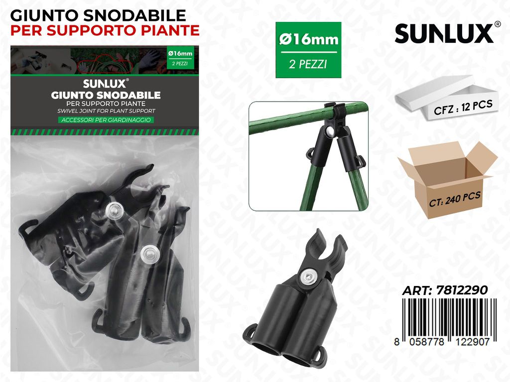 Sunlux Giunto Snodabile per Supp. 2PCS 16MM