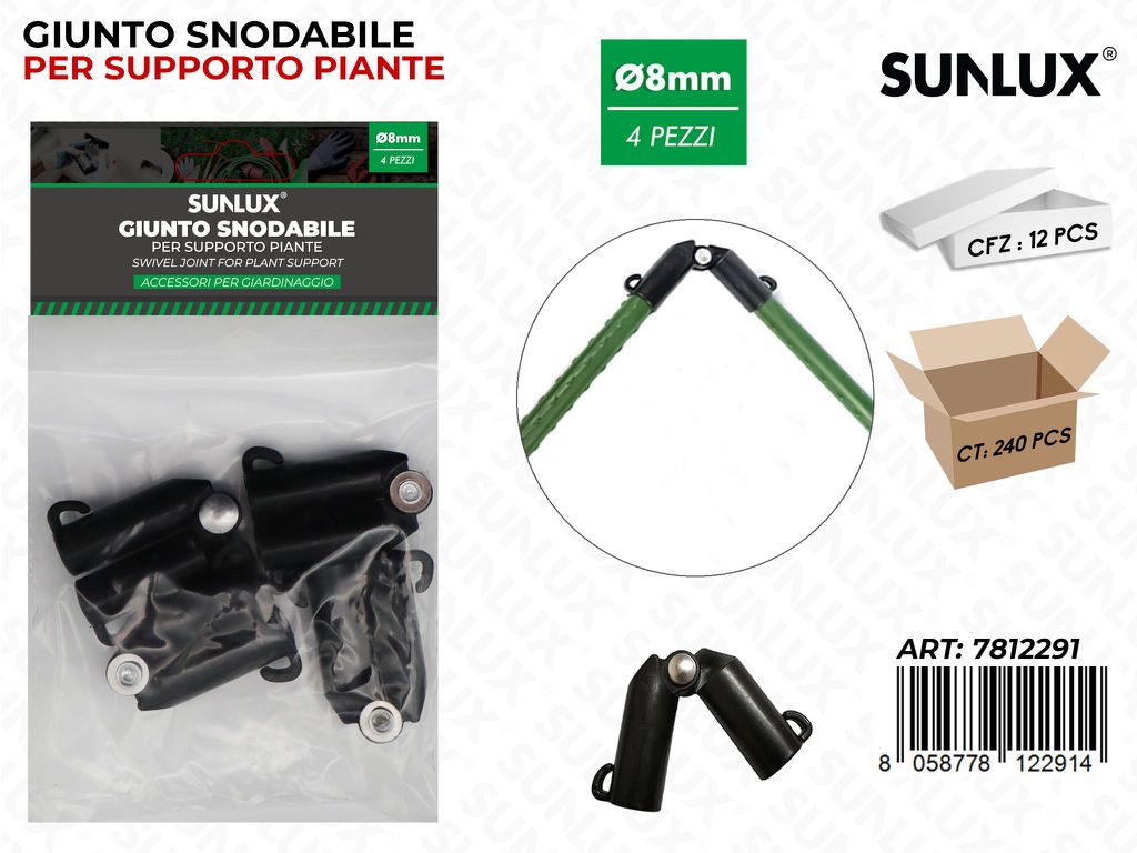 Sunlux Giunto Snodabile per Supp. 4PCS 8MM