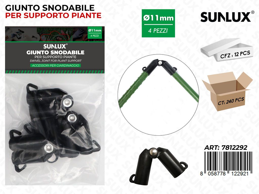 Sunlux Giunto Snodabile per Supp. 4PCS 11MM