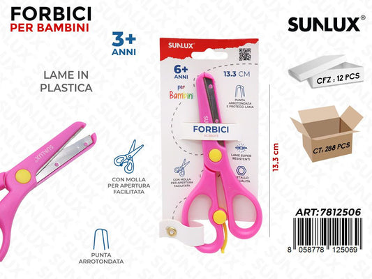 Sunlux Forbici per Bambini Rosa 13.3CM