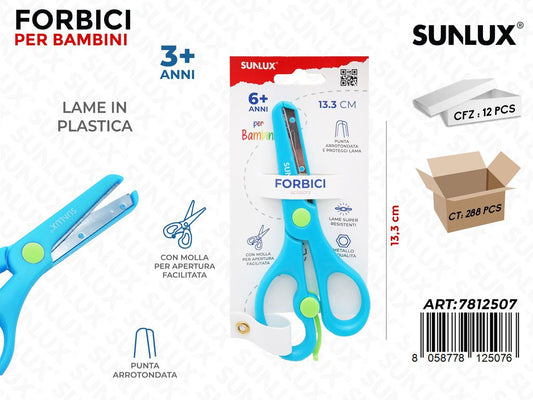 Sunlux Forbici per Bambini Azzurro 13.3CM