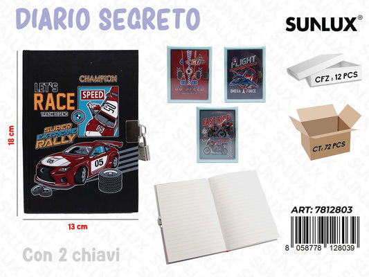 DIARIO SEGRETO C/2 CHIAVI ASS. 13*18CM