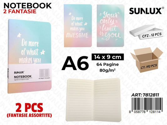 NOTEBOOK ASS. A6 14*9CM 64PAG. 80GR