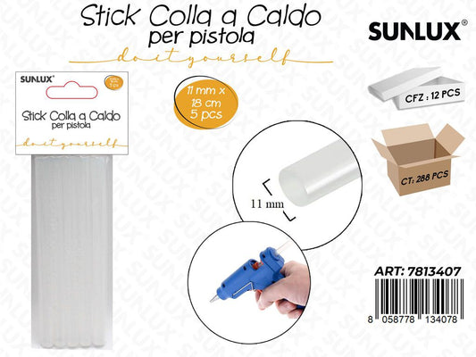 Sunlux Stick Colla a Caldo 5PCS 18CM*11MM