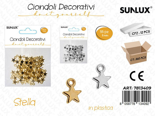 Sunlux Ciondoli Dec. Plast. Stella 55PCS 11MM