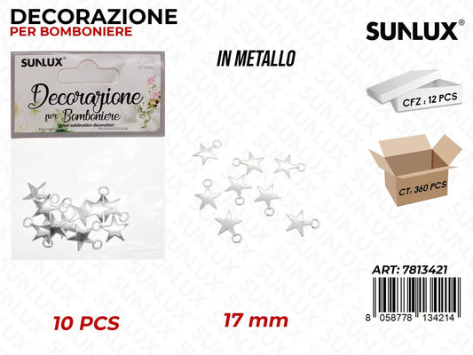 Sunlux Dec. Bomb. Metallo Stella 10PCS 17MM
