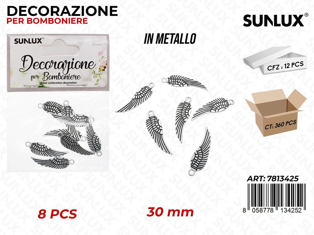 Sunlux Dec. Bomb. Metallo Ali 8PCS 30MM