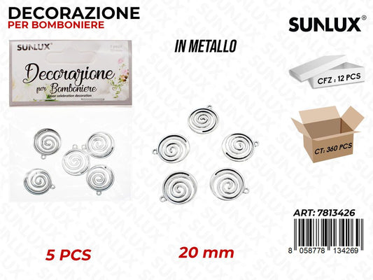 Sunlux Dec. Bomb. Metallo Spirale 5PCS 20MM