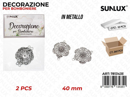 Sunlux Dec. Bomb. Metallo Fiore 2PCS 40MM