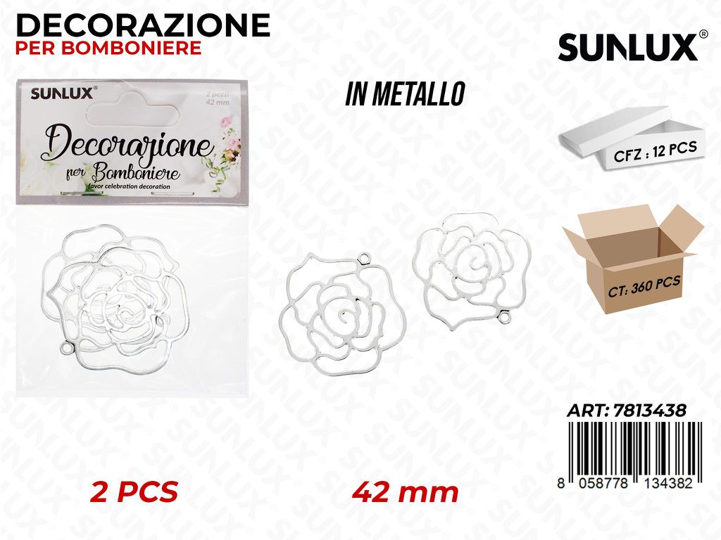 Sunlux Dec. Bomb. Metallo Rosa 2PCS 42MM