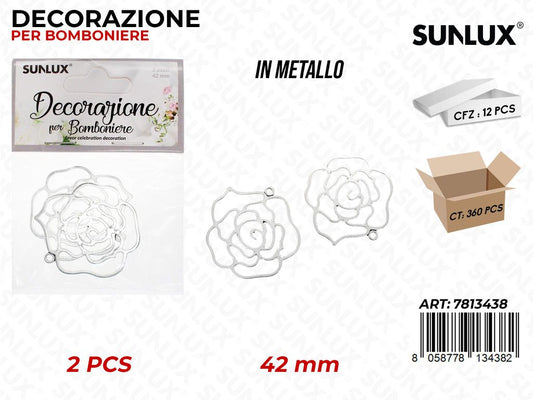 Sunlux Dec. Bomb. Metallo Rosa 2PCS 42MM