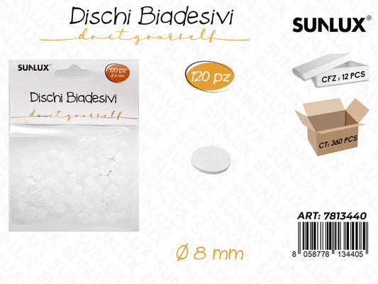 Sunlux Dischi Biadesivi 120PCS D.8MM