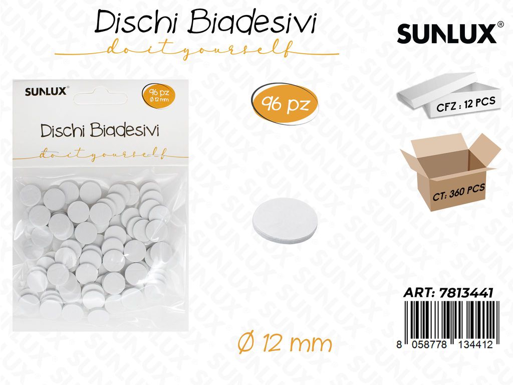 Sunlux Dischi Biadesivi 96PCS D.12MM