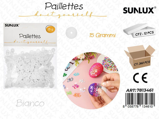 Sunlux Paillettes Bianco 15GR / Pz da 12