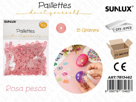 Sunlux Paillettes Rosa Pesca 15GR / Pz da 12